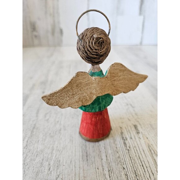 . Vintage paper mache Angel Cherub Nativity shabby chic village Xmas decor - Picture 3 of 7